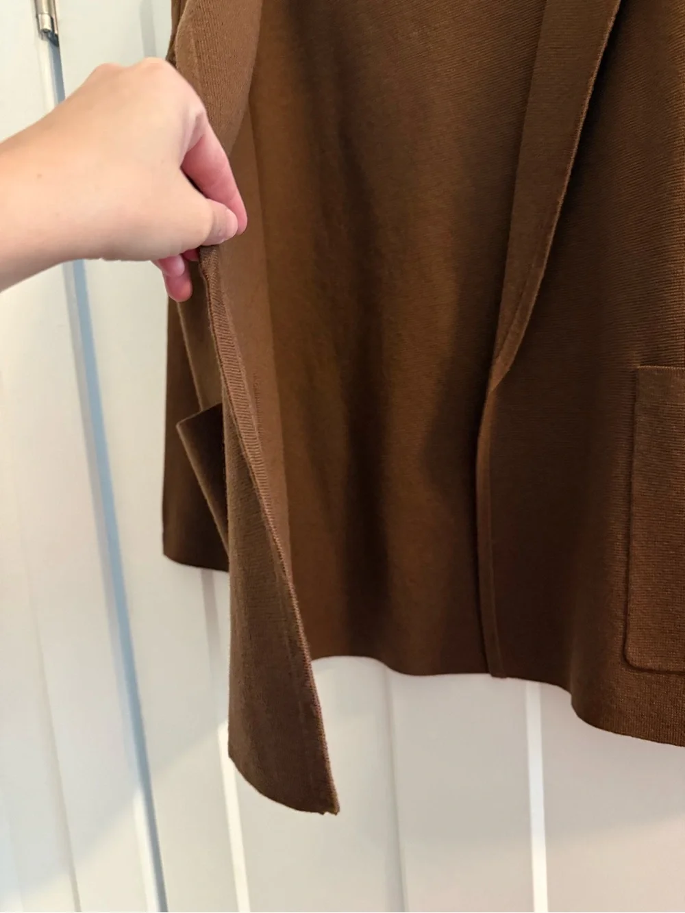 J. Crew Chocolate Brown Open Front Knit Blazer